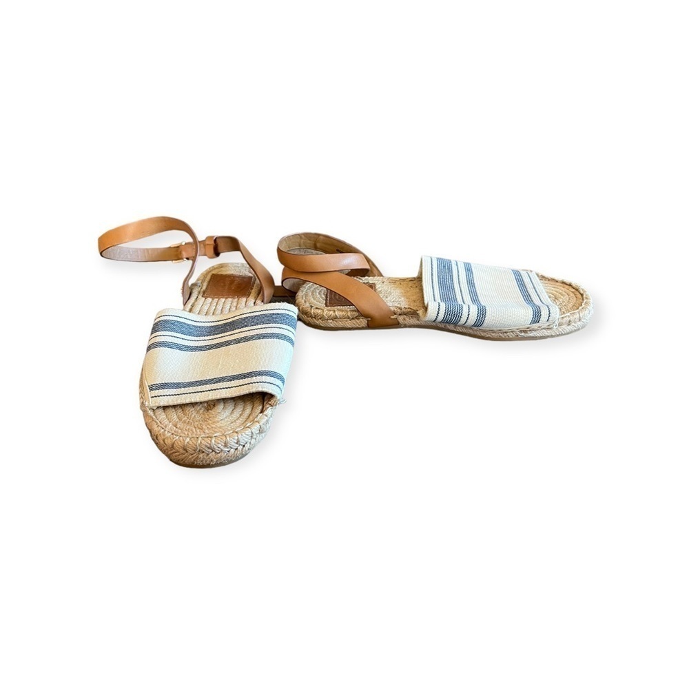 Tory Burch sandals shoes white blue brown size 5.5 M